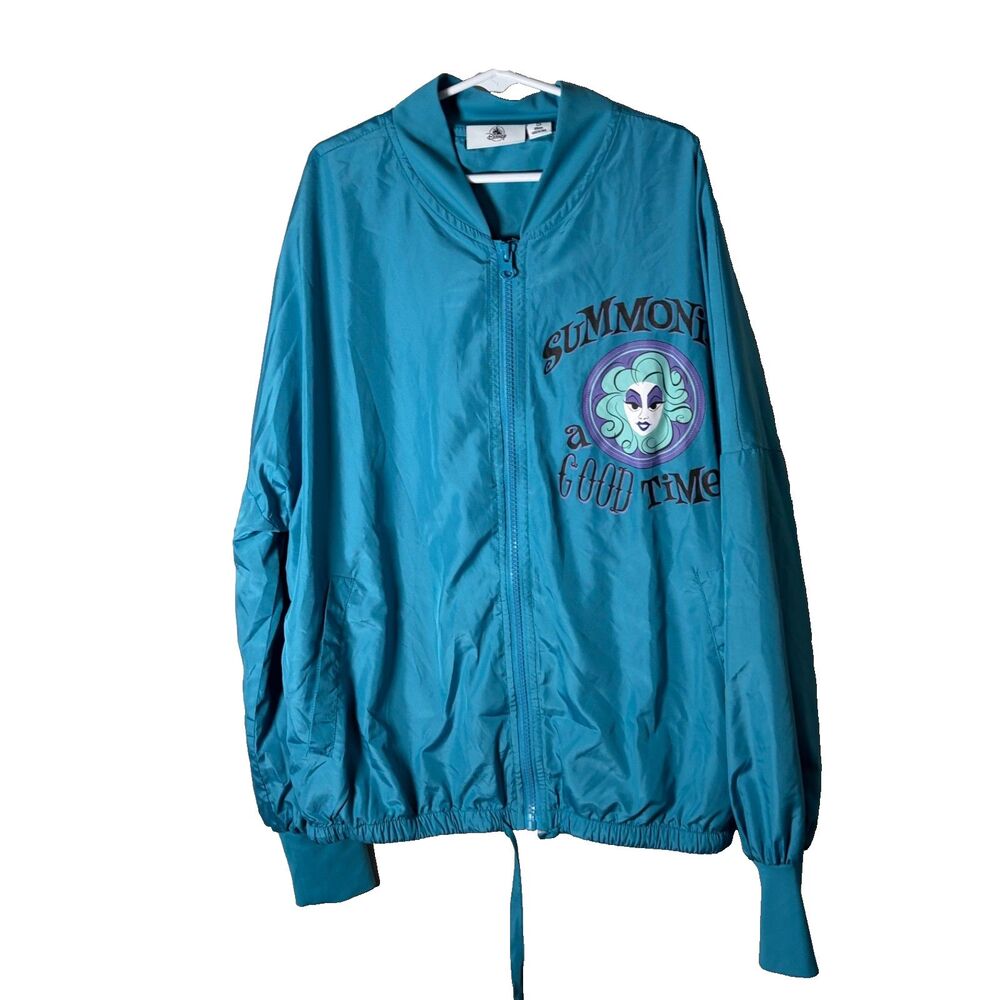 Disney Parks Haunted Mansion Jacket Women's Small Blue Cropped Zip Top